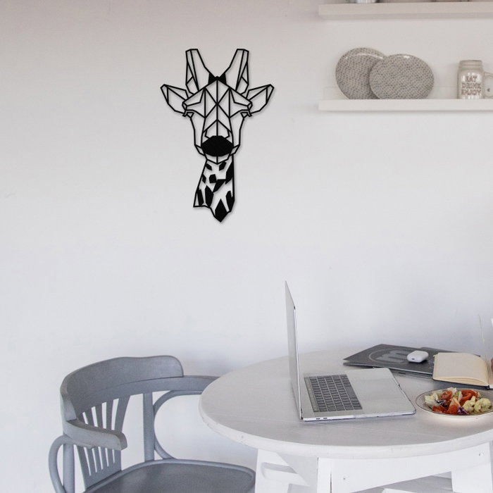 Wallity Gıraffe Metal Decor Negro